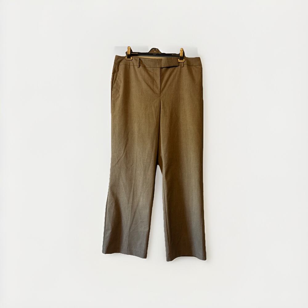 Ann Taylor Factory Curvy Fit Straight Leg Dress Pants Women's Plus Size 14 Brown